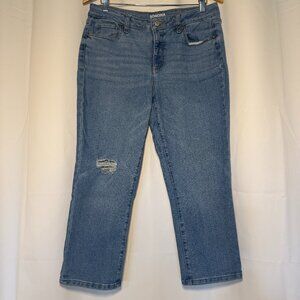 Sonoma Goods for Life Capri Jeans Womens 14 Mid Rise Medium Wash Distressed EUC